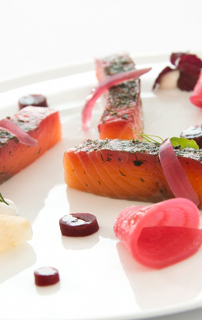 Gravelax de saumon au restaurant le Safran Miramar La Cigale